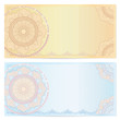 Voucher (coupon,certificate) template with Guilloche pattern