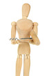 Mannequin with corkscrew, isolated on  white