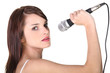 Girl singing with microphone