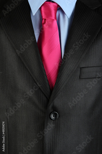 Photo: Man's suit with tie close up Man's suit with tie close up