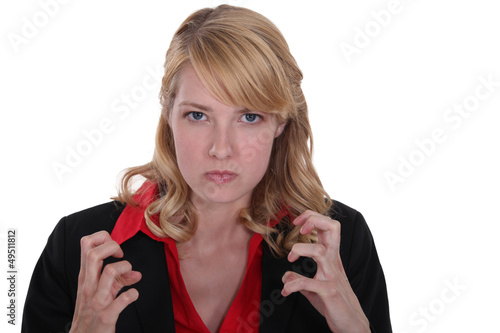 Photo: An angry businesswoman. An angry businesswoman.