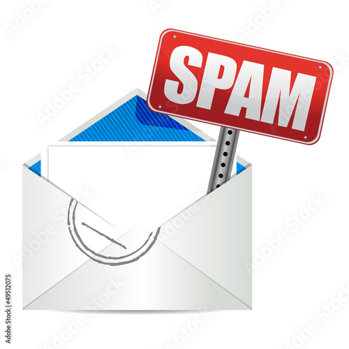 Illustration: spam mail or e-mail concept sign spam mail or e-mail concept sign