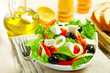 Greek vegetable salad with feta cheese