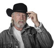 Handsome mature man wearing a black hat