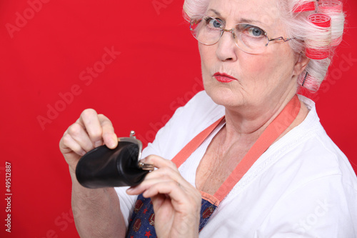 Photo: Old woman with a purse Old woman with a purse