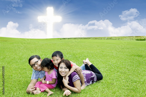 Photo: Celebrating Easter together in park Celebrating Easter together in park