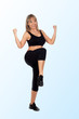 Woman in sportswear exercising
