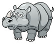 illustration of Cartoon rhino
