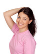 Photo: Pretty young girl touching her hair Pretty young girl touching her hair