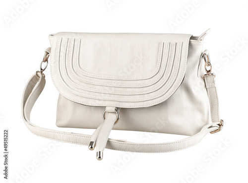 Photo: A luxury white leather lady handbag A luxury white leather lady handbag
