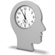 Illustration: Kopf mit Uhr Kopf mit Uhr