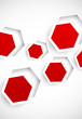 Abstract background with red hexagons