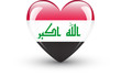 Heart-shaped icon with national flag of Iraq