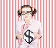 Female Business Superhero Showing Dollar Sign