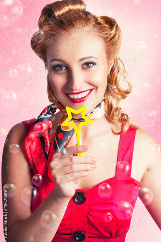 Photo: American Pinup Flight Hostess Giving Star Service American Pinup Flight Hostess Giving Star Service