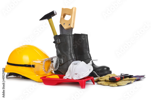 Photo: Repair accessories on white background Repair accessories on white background