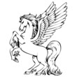 Pegasus Vektor Silhouette Abstrakt