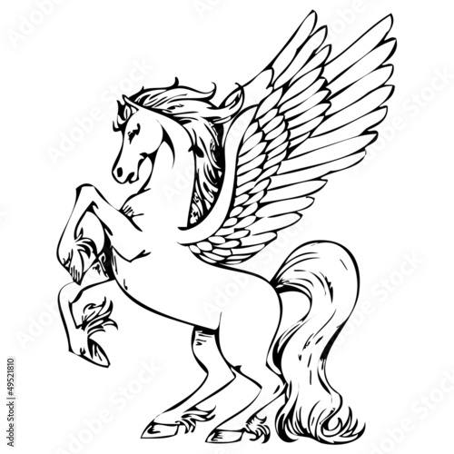 Vector: Pegasus Vektor Silhouette Abstrakt Pegasus Vektor Silhouette Abstrakt