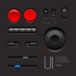 Dark Web UI Elements. Buttons, Switches