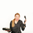 junge Frau mit Telefon