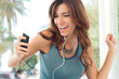 Happy Woman Listening To Music