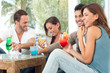 Happy Friends Drinking Juices
