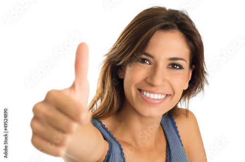 Photo: Young Woman Showing Thumb Up Young Woman Showing Thumb Up