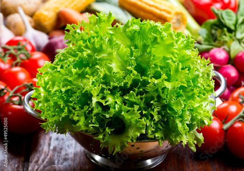 Photo: green lettuce salad green lettuce salad