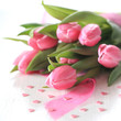 Tulpenstrauß mit Herzen