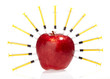 Red apple and syringes