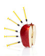 Red apple and syringes