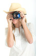 Photo: Female photographer with hat Female photographer with hat