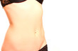 Isolated studio close-up of female belly