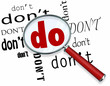 Magnifying Glass on Word Do Vs. Don't Dedicated Commitment