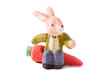 Female ceramic easter rabbit isolated on white
