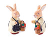 Female ceramic easter rabbits with basket