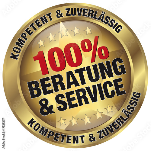 Vector: 100% Beratung und Service - kompetent und zuverlässig 100% Beratung und Service - kompetent und zuverlässig