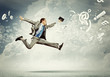 Image of running businessman