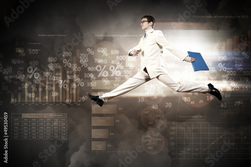 Photo: Image of running businessman Image of running businessman