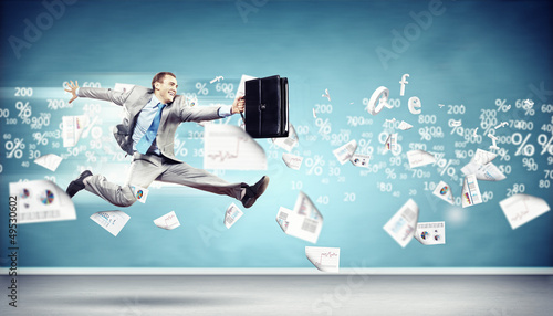Photo: Image of running businessman Image of running businessman