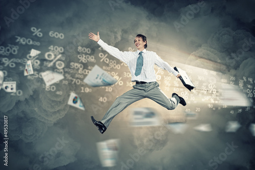 Photo: Image of running businessman Image of running businessman