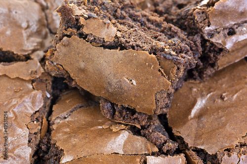 Photo: Close view of home made brownies Close view of home made brownies