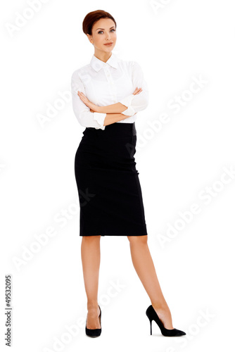 Photo: Beautiful businesswoman with folded arms Beautiful businesswoman with folded arms
