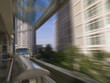 monorail in motion in Seattle Washington USA