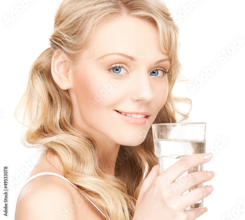 Photo: woman with glass of water woman with glass of water