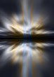 Rays of light against a dark background