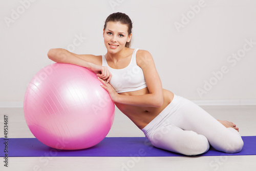 Photo: Woman on a fitness ball Woman on a fitness ball