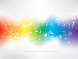 Abstract design background with colourful music notes