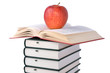 Books and apple