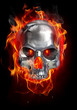 Illustration: Metallic skull on fire Metallic skull on fire